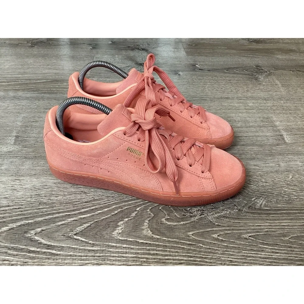 Puma Suede Classic Mono Gold JR Girls Size 7C Sneakers Casual 381470-04